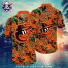 Baltimore Orioles Majestic Black Striped Aloha Shirt