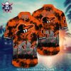 Baltimore Orioles Night Floral Orange And Black Hawaiian Shirt