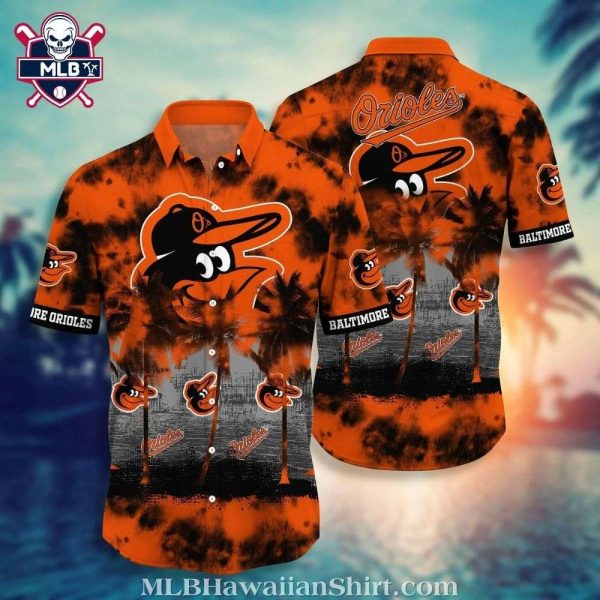 Baltimore Orioles Nighttime Palms Hawaiian Shirt