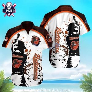 Baltimore Orioles Splatter Art Cool Hawaiian Shirt