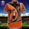 Baltimore Orioles Rustic Orange Tribal Pattern Hawaiian Shirt