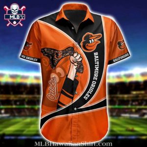 Baltimore Orioles Sporty Stripe And Logo Hawaiian Shirt 1