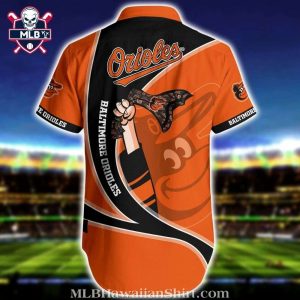 Baltimore Orioles Sporty Stripe And Logo Hawaiian Shirt 2