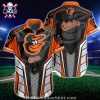 Baltimore Orioles Sporty Stripe And Floral Aloha Shirt