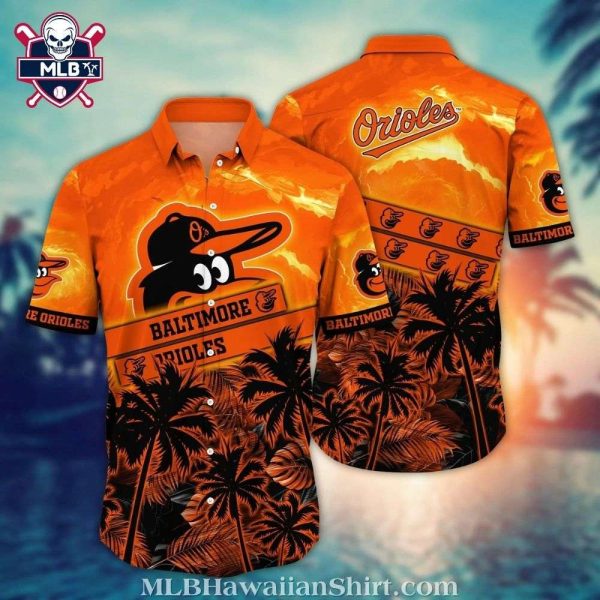 Baltimore Orioles Sunset Palm Hawaiian Shirt