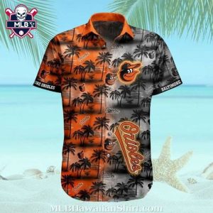 Baltimore Orioles Sunset Palms Button Up Shirt 1