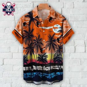 Baltimore Orioles Sunset Palms Tropical Shirt 1