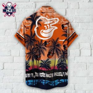 Baltimore Orioles Sunset Palms Tropical Shirt 2