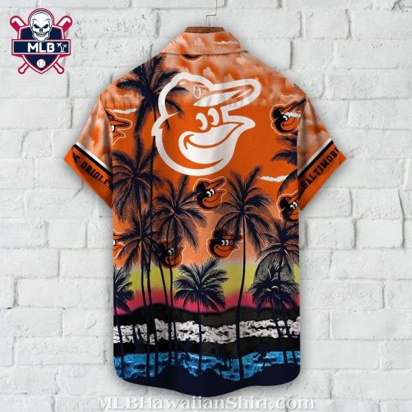 Baltimore Orioles Sunset Palms Tropical Shirt