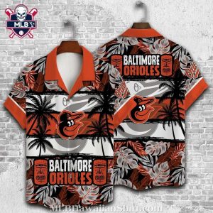 Baltimore Orioles Tiki And Palm Tree Aloha Shirt