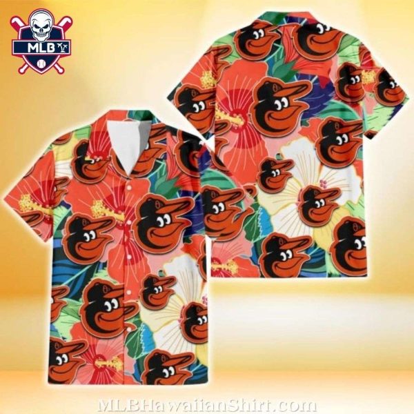 Baltimore Orioles Tropical Sunset Customizable Hawaiian Shirt