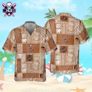 Baltimore Orioles Vintage Polynesian Pattern Baseball Hawaiian Shirt