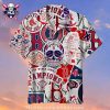 Boston Red Sox Sugar Skull And Champions Navy Hawaiian Shirt