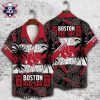 Boston Red Sox Tropical Sunset Customizable Hawaiian Shirt