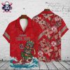 Hyper Red Sox Angular Design Performance Hawaiian Shirt