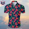 Boston Red Sox Tropical Wave And Palm Tree Aloha Shirt