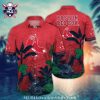 Classic Black Boston Red Sox Team Logo Aloha Shirt