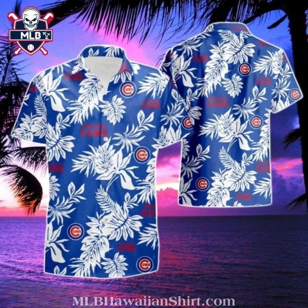 Chicago Cubs Crisp Monochrome MLB Hawaiian Shirt – Sleek Team Leaf Patterns