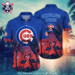 Chicago Cubs Flamingo Tropics MLB Hawaiian Shirt – Sunset Wildlife Theme