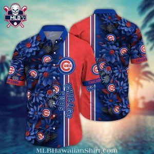 Chicago Cubs Game Day Ready MLB Hawaiian Shirt – Floral Contrast Design