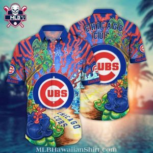 Chicago Cubs Psychedelic Palms MLB Hawaiian Shirt – Retro Wave Art