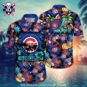 Chicago Cubs Summer Vibes Tropical MLB Hawaiian Shirt – Exotic Foliage Sunset