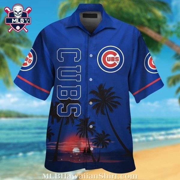 Chicago Cubs Sunset Serenity MLB Hawaiian Shirt – Palm Reflections At Dusk