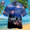 Chicago Cubs Custom Name Navy Floral Hawaiian Shirt