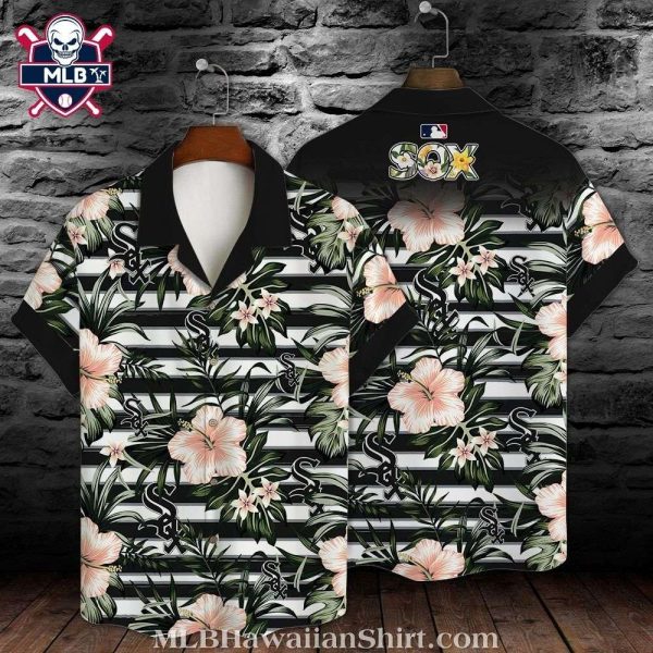 Chicago White Sox Lush Floral Striped Aloha Shirt