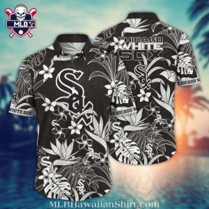 Chicago White Sox Monochrome Floral Hawaiian Shirt