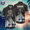 Customizable Chicago White Sox Floral Black And White Hawaiian Shirt