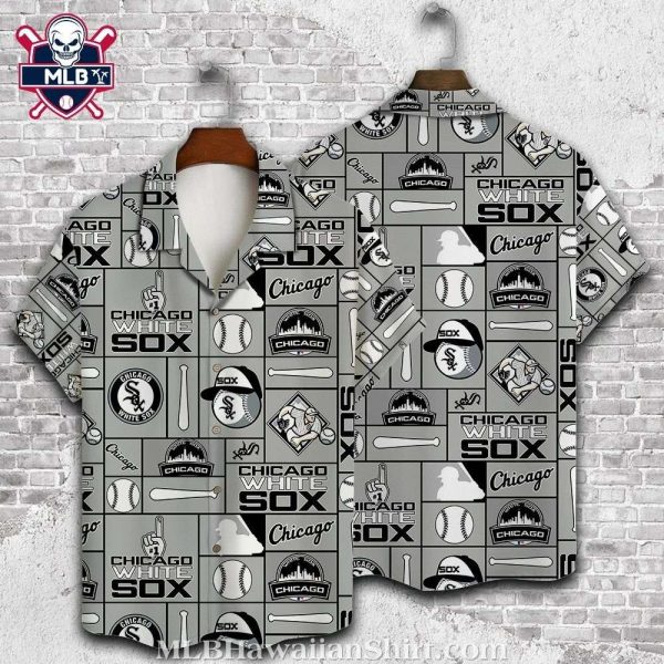 Chicago White Sox Urban Chic Monochrome Elements Hawaiian Shirt