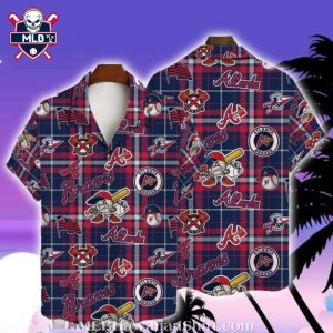 Classic Checkered Atlanta Braves Baseball Hawaiian Shirt