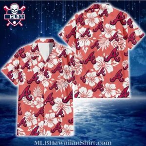 Coral Sunset Floral Atlanta Braves Aloha Shirt