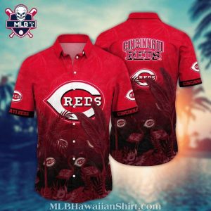 Crimson Tropics – Cincinnati Reds Tropical Hawaiian Button-Up