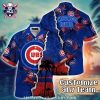 Flamingo Fun – Chicago Cubs Hawaiian Shirt With Tropical Foliage