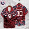 Elegant Gray Foliage Atlanta Braves Aloha Shirt