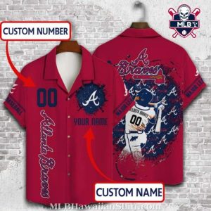 Customizable Red Player Atlanta Braves Hawaiian Shirt