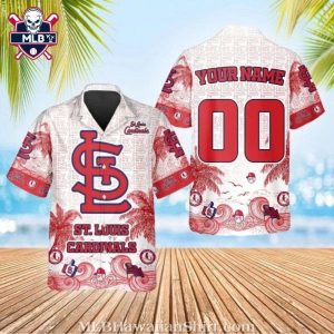 Customizable Red Wave St. Louis Cardinals Tropical Shirt