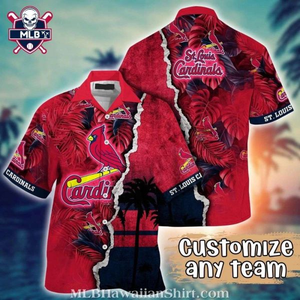 Customizable Team St. Louis Cardinals Tropical Hawaiian Shirt