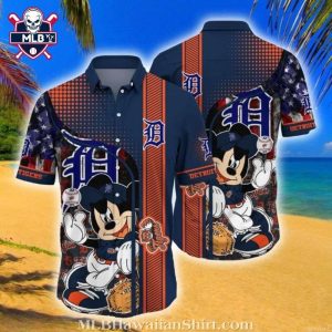 Detroit Tigers Hawaiian Shirt With Cool Mickey Player Graphic