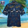 Detroit Tigers Navy Blue Hibiscus And Orange Highlights Aloha Shirt