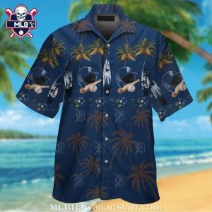 Detroit Tigers Midnight Palm Baseball Hawaiian Shirt