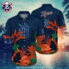 Detroit Tigers Palm Shadows Custom Tropical Hawaiian Shirt