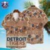 Detroit Tigers Monochrome Floral Blue Hawaiian Shirt