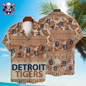 Detroit Tigers Traditional Brown Aloha Shirt