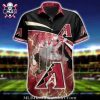 Diamondbacks Floral Diagonal Stripe MLB Aloha Shirt