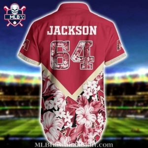 Diamondbacks Floral Diagonal Stripe MLB Aloha Shirt