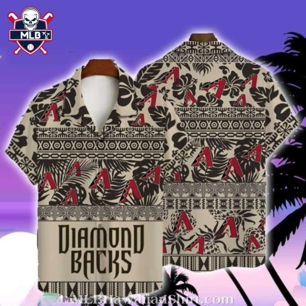 Diamondbacks Geometric Pride MLB Hawaiian Shirt – Taupe Tiki Pattern