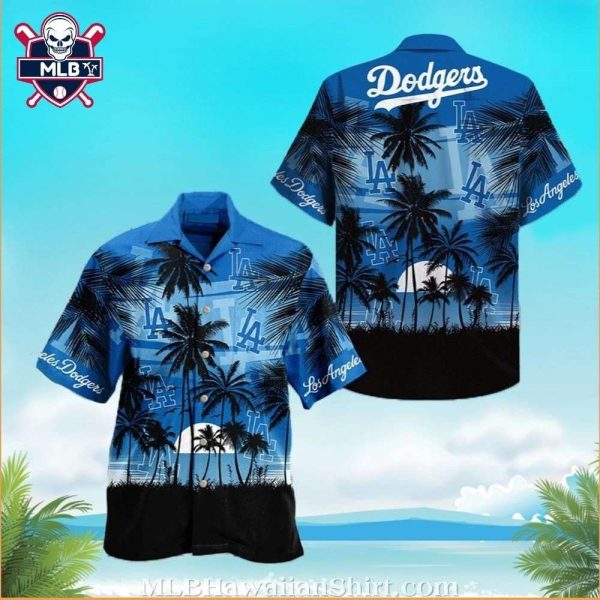 Dodgers Oceanfront Sunset MLB Aloha Shirt – LA Evening Chill